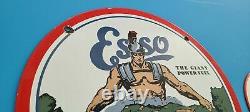 Ancienne Essence Mobil, Esso 2 Signalisations De La Station De Service De Publicité Pour L'essence De Porcelaine
