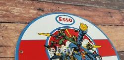 Ancienne Esso Eso Essence Porcelaine Gi Joe American Soldier Gas Station Sign