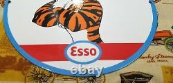 Ancienne Esso Essence Essence Essence Essence Essence Essence Essence Essence Essence Tiger Tank Service Station Pump Sign 12
