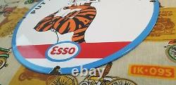 Ancienne Esso Essence Essence Essence Essence Essence Essence Essence Essence Essence Tiger Tank Service Station Pump Sign 12