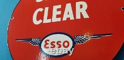 Ancienne Esso Essence Porcelaine Station De Service De L'essence De L'aviation Avion Carburant