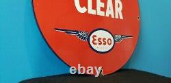 Ancienne Esso Essence Porcelaine Station De Service De L'essence De L'aviation Avion Carburant