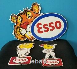 Ancienne Esso Essence Porcelaine Tiger Station De Service Auto Essence Panneaux De Portes