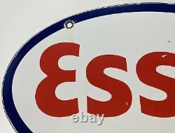 Ancienne Esso Esso Essence Porcelaine Signe Gas Staion Pump Plate Service Station Oil