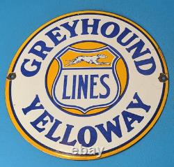 Ancienne Ligne D'autobus À Gaz De Porcelaine De Greyhound Yelloway