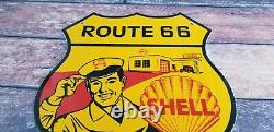 Ancienne Route Routière De Porcelaine D'essence De Shell 66 Station De Service De L'essence Signal De Pompe