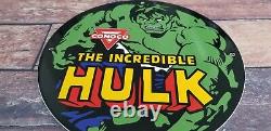 Ancienne Station De Service D'essence Conoco De Porcelaine De Hulk, Panneau De Pompe À Gaz Superhero
