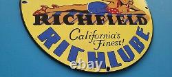 Ancienne Station De Service D'essence De Porcelaine Richfield California Pump Sign