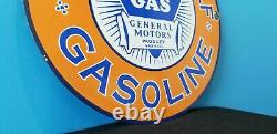 Ancienne Station De Service De L'essence Du Golfe Pour La Porcelaine Et Le Gaz Éthylique General Motors Sign