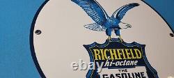 Ancienne Station De Service De La Plaque De Porcelaine De Richfield Eagle 11 Panneau Publicitaire 3/4