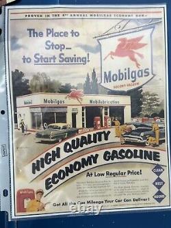 Antique Original 1953 Station-service Mobil Clean Restrooms Sign Vintage Service