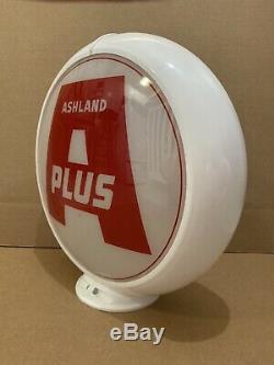 Ashland Plus De Pompe À Gaz Globe Lumière Vintage Verre Garage Station Service Objectif