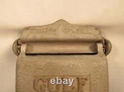 Boîte aux lettres en métal de la station-service GULF OIL Vintage des années 1950 fabriquée aux États-Unis
