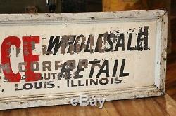 Cadre En Bois Vintage Trade Sign Curb Petroleum Service Saint-louis, La Station IL Gas