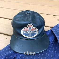 Chapeau d'uniforme d'employé de station-service de Vintage Lee Standard Service Oil Gas Station