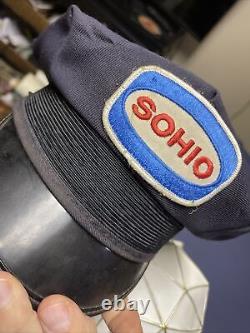 Chapeau d'uniforme de casquette d'employé de station-service Sohio Oil Gas des années 1940 en taille 6 7/8