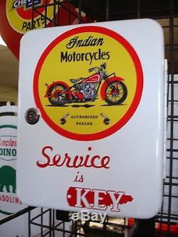 Classique Oil Service Moto 1950 Indian Gas Station Key Box New