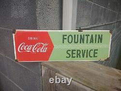 Coca Cola Porcelaine Station D'essence De Bevearge Service De Fontaine Soda Pop
