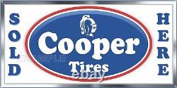 Cooper Pneus Réparation Station De Service D'essence Ancien Panneau Remake Aluminium Taille Options
