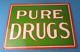 Enseigne De Pharmacie En Porcelaine De Magasin Général De Station-service De Gaz De Drogues Pures Anciennes
