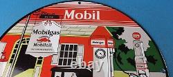 Enseigne de pompe à essence en porcelaine Vintage Mobil Mobilgas Gargoyle pour station-service de gaz et d'huile
