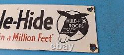 Enseigne de pompe de station-service au gaz et à l'huile en porcelaine Vintage 'Vintage Mule Hide Roofs Porcelain Donkey Gas Oil Service Station Pump Sign'