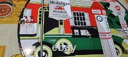 Enseigne de pompe de station-service en porcelaine Mobil Mobilgas Gargoyle Vintage