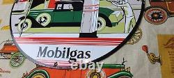 Enseigne de pompe de station-service en porcelaine Mobil Mobilgas Gargoyle Vintage
