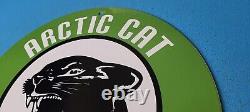 Enseigne de pompe de station-service en porcelaine pour motoneiges Arctic Cat vintages