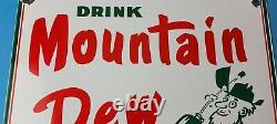 Enseigne de station-service en porcelaine pour les bouteilles de soda Vintage Mountain Dew
