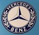 Enseigne De Station-service Et Concession De Voitures Anciennes Mercedes-benz En Porcelaine