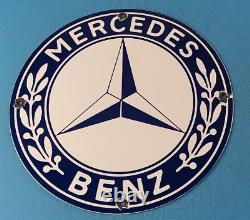 Enseigne de station-service et concession de voitures anciennes Mercedes-Benz en porcelaine