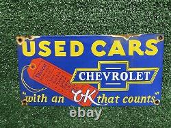 Enseigne en porcelaine Chevrolet vintage - Concessionnaire automobile Chevy - Station-service - Service d'huile moteur