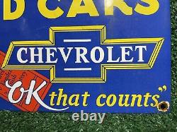 Enseigne en porcelaine Chevrolet vintage - Concessionnaire automobile Chevy - Station-service - Service d'huile moteur