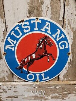 Enseigne en porcelaine Vintage Mustang pour station-service, garage de réparation cheval rond.