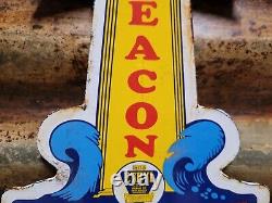 Enseigne en porcelaine d'éthyl vintage Beacon New York - Station-service d'essence et d'huile