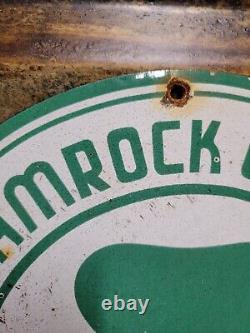 Enseigne en porcelaine rétro 'Shamrock' Huile moteur Station-service Trèfle irlandais chanceux