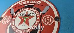Enseigne vintage en porcelaine de la station-service Petro Pump Fire-chief de Texaco Gasoline