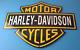Enseigne Vintage En Porcelaine De Motos Harley Davidson Pour Station-service De Gaz
