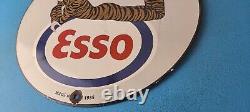 Enseigne vintage en porcelaine de tigre Esso Gasoline pour station-service de carburant pour automobiles