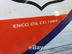 Grand Oil Service Gaz Essence Porcelaine Tigre Esso Station Us Route 66 Sign