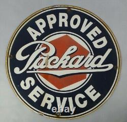 Grand Vintage Packard Service Approuvé Enseigne en Porcelaine de Station-Service/Pompe/Concessionnaire