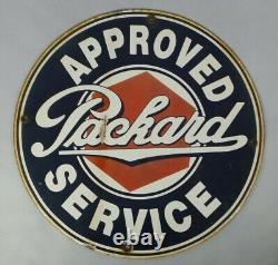 Grand Vintage Packard Service Approuvé Enseigne en Porcelaine de Station-Service/Pompe/Concessionnaire