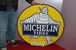 Grandes Pneus Michelin Station De Service Essence 30 Porcelaine En Métal Lourd