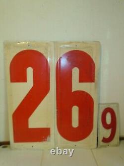 Gulf Gas Service Station Embossed Metal Price Sign Numbers 29.9 26.9 1950-60's