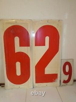 Gulf Gas Service Station Embossed Metal Price Sign Numbers 29.9 26.9 1950-60's