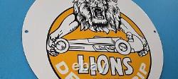 Lions Anciens Drag Strip Porcelaine Racing Hot Rod Station De Service De Pompe