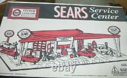 Marx 3436 Sears Service Center Tin Lithographie Station D'essence Jouet De Voitures Diorama