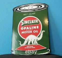 Panneau De La Station De Service De Quart Auto Oil De Porcelaine Essence Sinclair Vintage