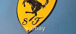 Panneau De La Station De Service Vintage Ferrari Porcelaine 11 Essence Automobile Badge Shield